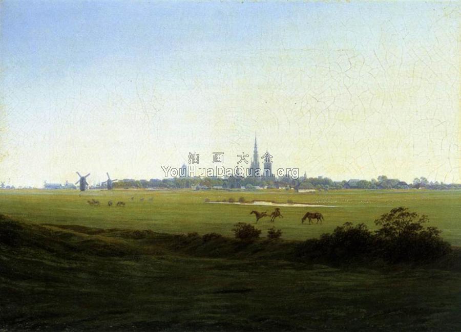 Meadows Near Greifswald - 卡斯帕尔·大卫·弗里德里希